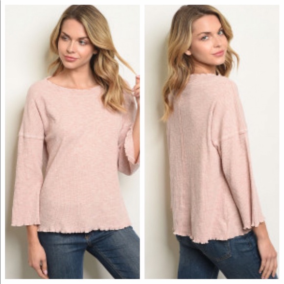 Tops - Pink Color 3/4 Sleeves Tunic Top